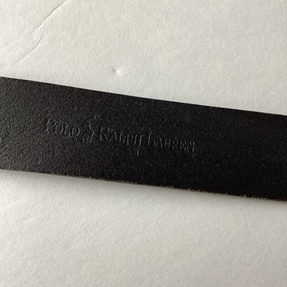 Polo Ralph Lauren Belt Mens 36/90 Black Italian Saddle Leather - Picture 5 of 15